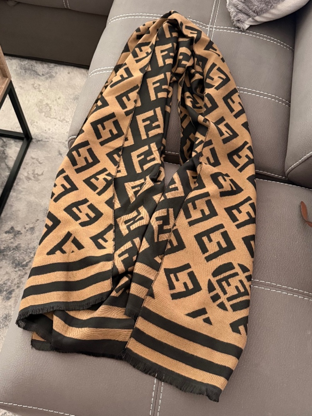 Fendi two-sided monogram scarf